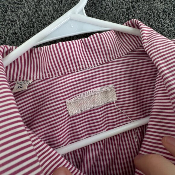 Gitman Bros Long Sleeve Button Up Shirt XL Italy Made Striped Red Adult - Picture 7 of 13